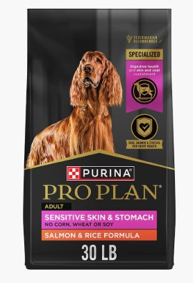 Pro Plan Adult Sensitive Skin & Stomach Salmon & Rice Formula Dry Dog Food 30#